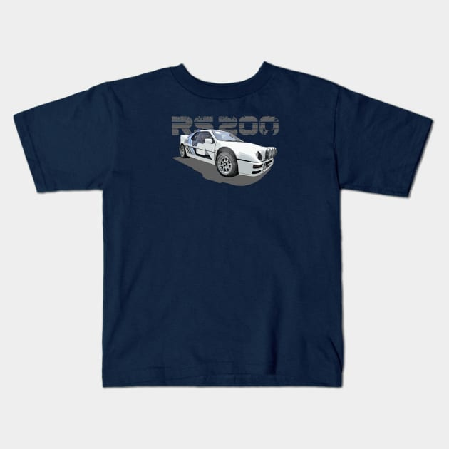 Ford RS200 Group B (dark) Kids T-Shirt by NeuLivery